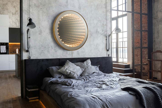 Carnival LED Round Infinity Mirror|brass lifestyle