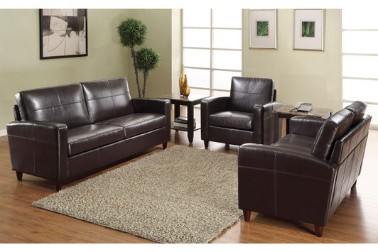 Bonded Leather Sofa with Espresso Finish Legs|espresso lifestyle
