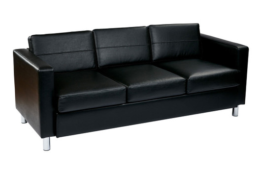Pacific Easy-Care Faux Leather Sofa Couch|black