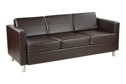Pacific Easy-Care Faux Leather Sofa Couch|espresso