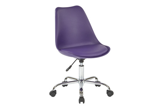 Emerson Student Office Chair with Pneumatic Chrome Base|purple