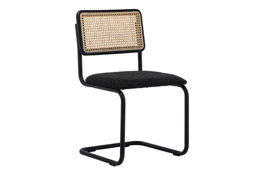 Oscar Boucle Dining Chair (Set of 2)|black