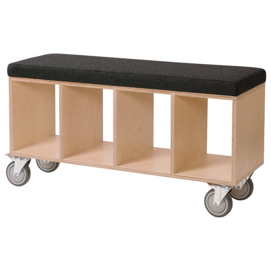 Bench Box w/ Cushion and Casters|birch_plywood