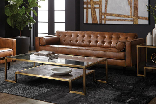 5West Donnie Sofa|tobacco_tan lifestyle