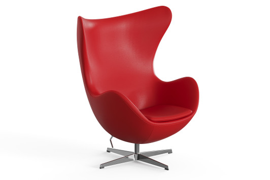 Jacobsen Egg Chair|top_grain_leather__mid_century_red