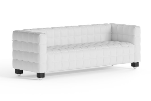 Josef Hoffman Kubus Sofa|modtex_performance_leatherette__snow_white