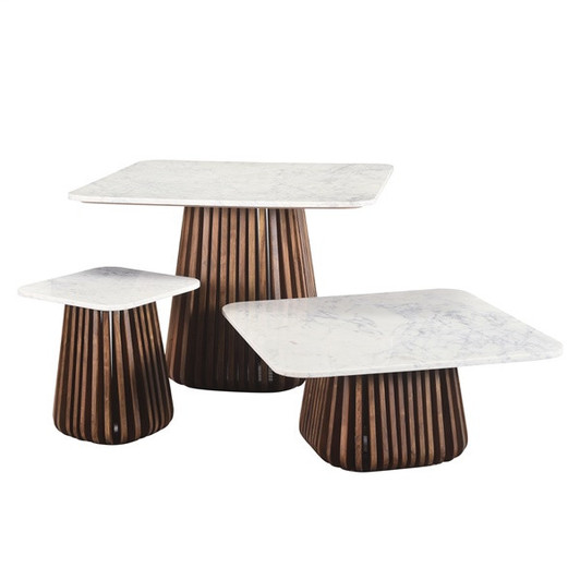 Lacey Square Marble End Table lifestyle