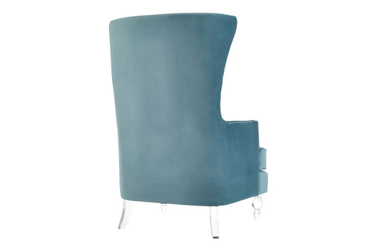Kitty Velvet Chair with Lucite Legs