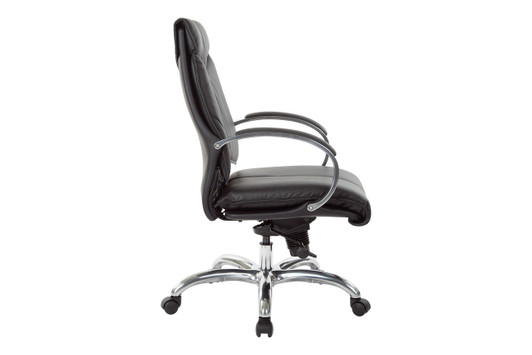 Deluxe Mid Back Executive Leather Chair with Chrome Finish Base