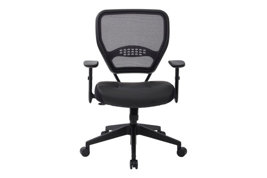 Professional Dark AirGrid Back Manager's Chair with Black Bonded Leather Seat