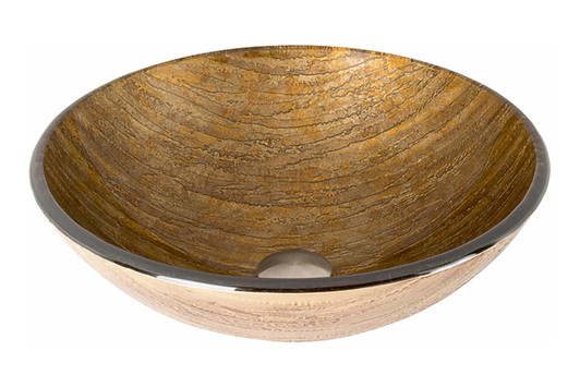 Amber Sunset Glass Vessel Bathroom Sink