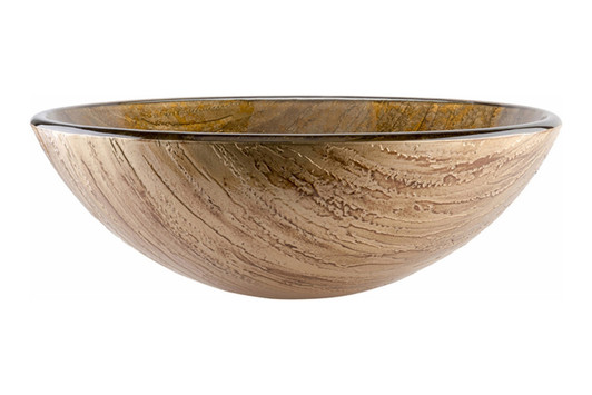 Amber Sunset Glass Vessel Bathroom Sink