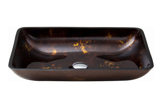 Rectangular Glass Vessel Bathroom Sink - Brown and Gold Fusion|live