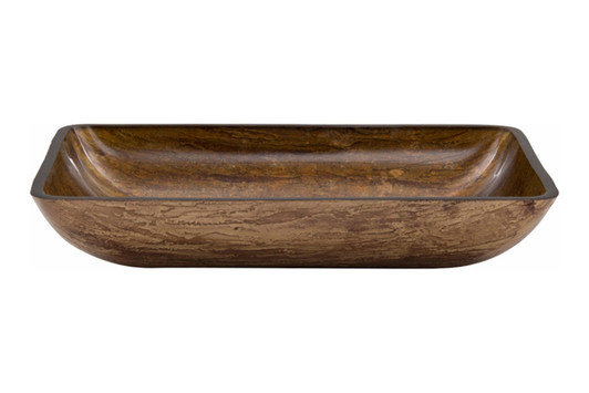Rectangular Glass Vessel Bathroom Sink - Amber Sunset