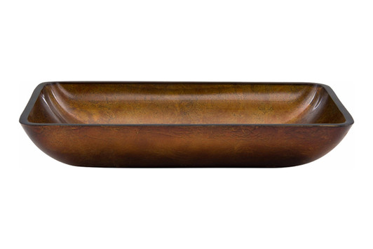 Rectangular Glass Vessel Bathroom Sink - Russet