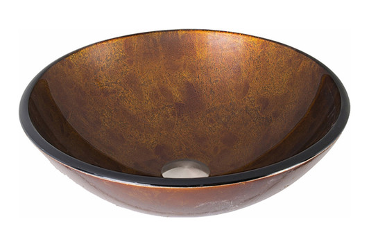 tamago24金メッキ瑪瑙金魚パーツ　焦茶　4-164 Amber Sunset Glass Vessel Bathroom Sink - Inmod