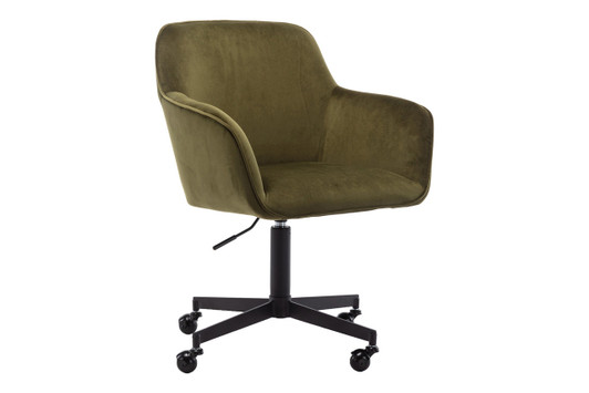 Wyatt Velvet Office Chair|olive