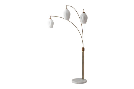Santa Clara 85" Bone Porcelain 3 Light Arc Lamp