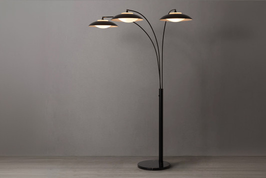 Saucer 3 Light Arc Floor Lamp