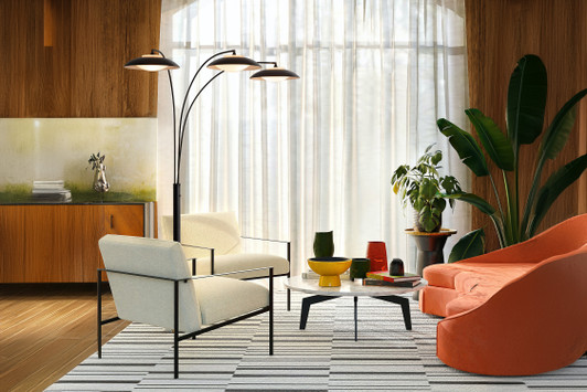 Saucer 3 Light Arc Floor Lamp