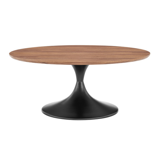 Astrid 36 Inch Round Coffee Table|walnut_matte_black