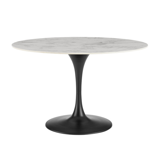 Astrid 47 Inch Round Table|high_gloss_white_matte_black