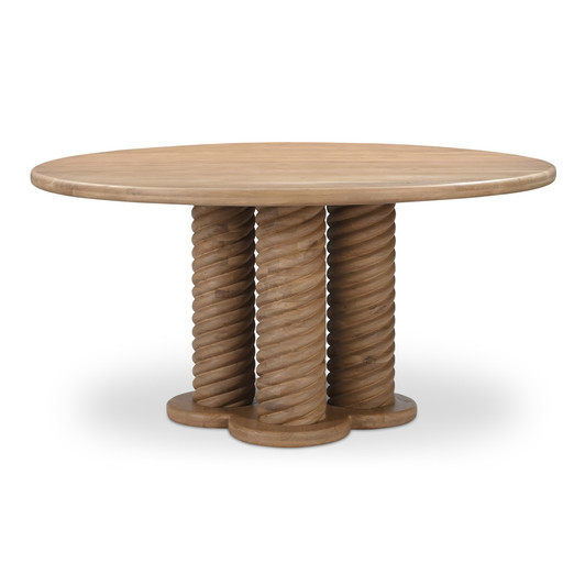 Treccia Round Dining Table Oak|natural
