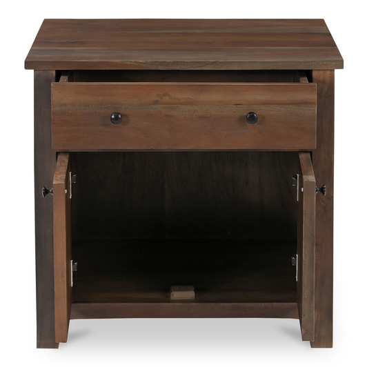 Gene Charging Nightstand Dark Brown|brown