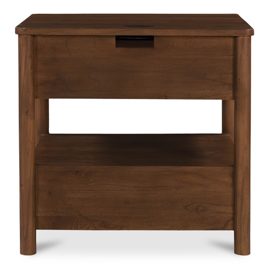 Lottie Charging Nightstand Brown|brown