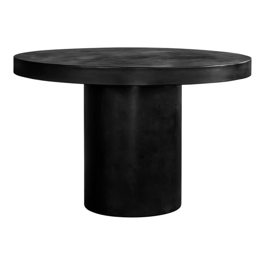 Cassius Round Outdoor Dining Table Black|black