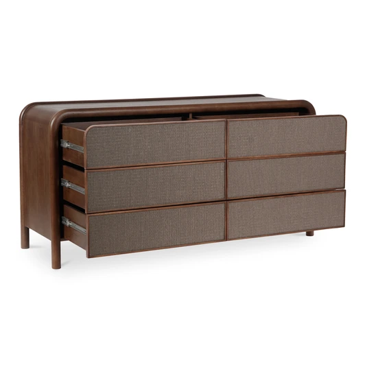 Rye 6 Drawer Dresser Warm Brown|brown