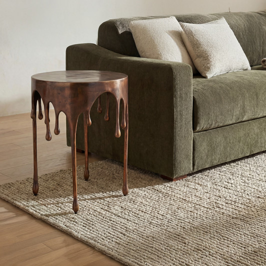 Copperworks Accent Table Antique Copper|brown lifestyle
