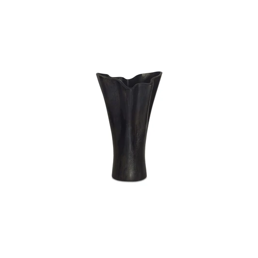 Yeri Cast Aluminum Vase Black|black