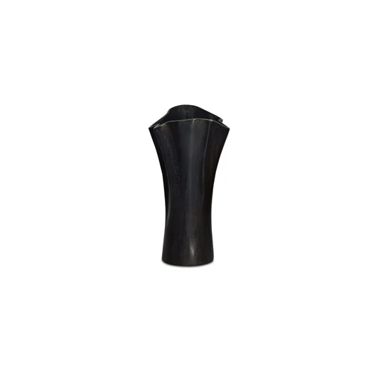 Yeri Cast Aluminum Vase Black|black