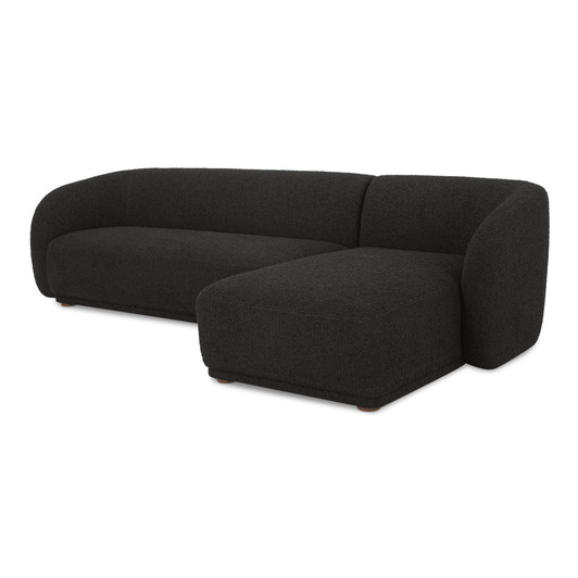 Faye Right Sectional Black Boucle|black