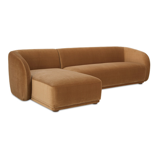 Faye Left Sectional Tan Faux Mohair|tan