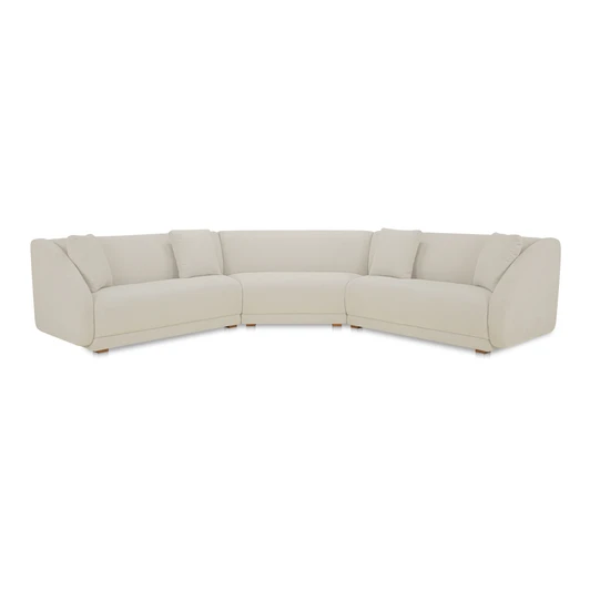 Fraser 3 Piece Modular Sectional with Wedge Slipper|white