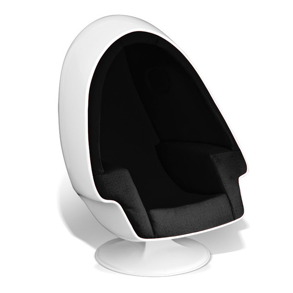 Vintage White Egg Pod Chair Set with Side Table