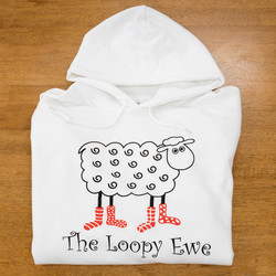 White Loopy Sweatshirt - 2X at The Loopy Ewe White Loopy Sweatshirt - 2X at The Loopy Ewe