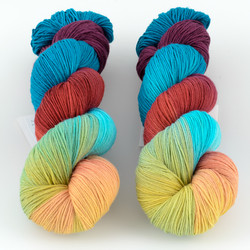 Into the Whirled, Pakokku Handpainted // Double Rainbow at The Loopy Ewe Into the Whirled, Pakokku Handpainted // Double Rainbow at The Loopy Ewe