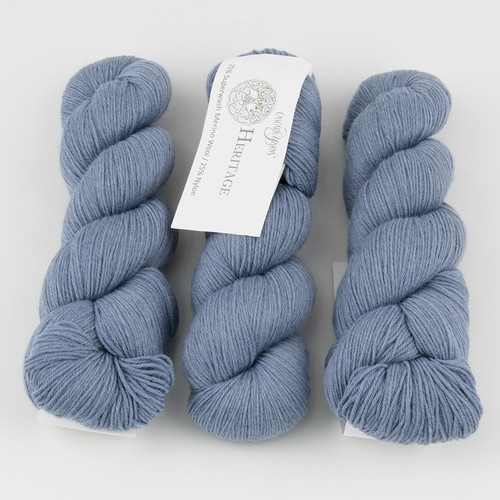Cascade, Heritage Sock - Solids // 5762 Stonewash at  The Loopy Ewe