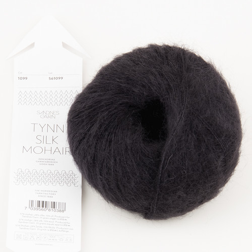 Sandnes Garn, Tynn Silk Mohair // Black (1099) at The Loopy Ewe