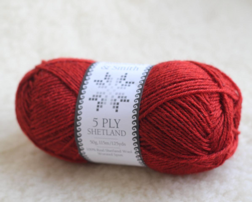 Jamieson & Smith, 5ply Shetland // Scarlet Twilight