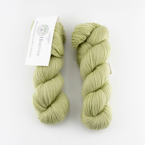 Cascade, Heritage Sock - Solid // 5798 Eucalyptus at The Loopy Ewe