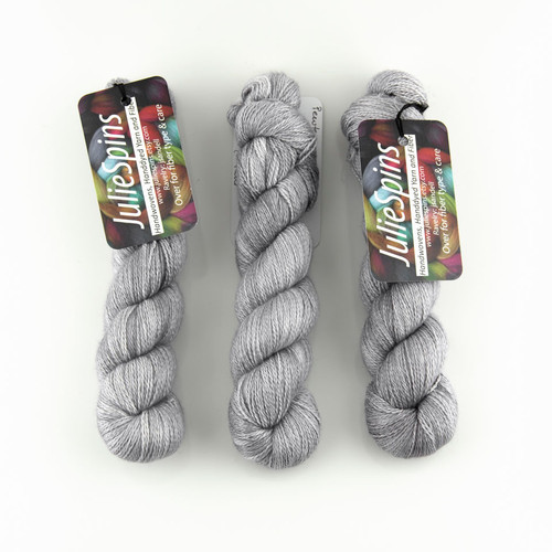 JulieSpins, Cashmere Silk Lace // Pewter at The Loopy Ewe