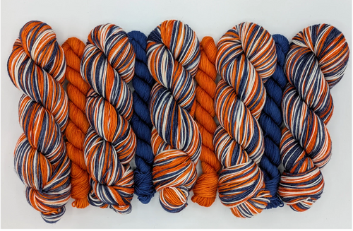 MakerWool, Self-Striping Fingering // First Down Broncos