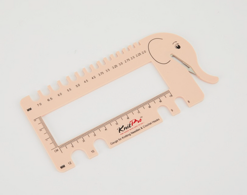 KnitPro, Elephant Shaped Knitting Needle and Crochet  Gauge With Yarn Cutter at The Loopy Ewe