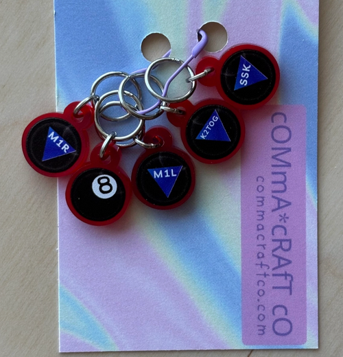 Comma Craft Co, Stitch Markers // Magic 8 Ball Markers