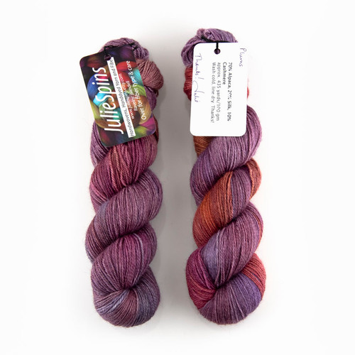 JulieSpins, Alpaca Silk Cashmere // Plums at The Loopy Ewe