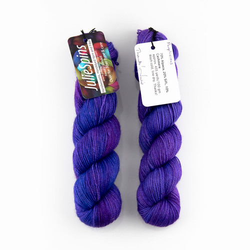 JulieSpins, Alpaca Silk Cashmere // Purplicious at The Loopy Ewe